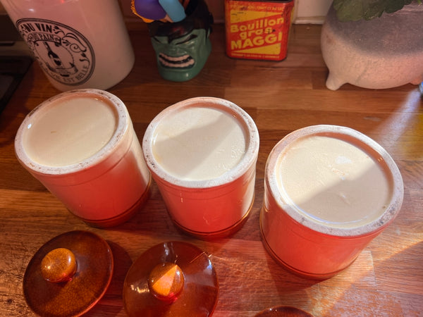 3 pots de cuisine vintages en grès - Hollande