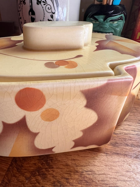 Beurrier et plateau vintage en céramique Villeroy & Boch Mettlach - Années 1920/1930