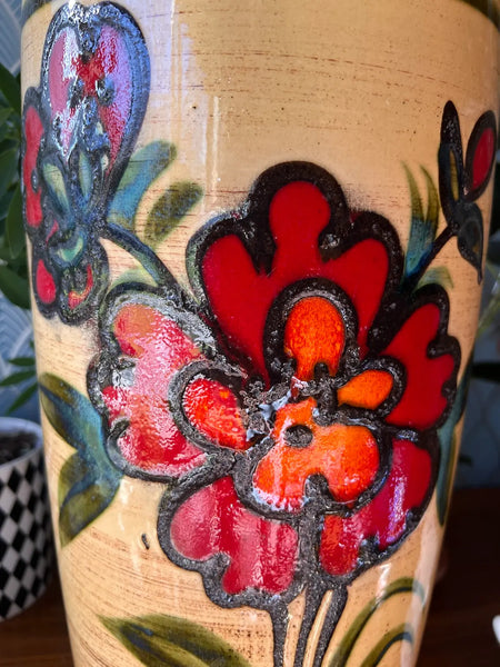 Grand vase vintage en céramique Scheurich Keramik 517-45 - West Germany - Années 70