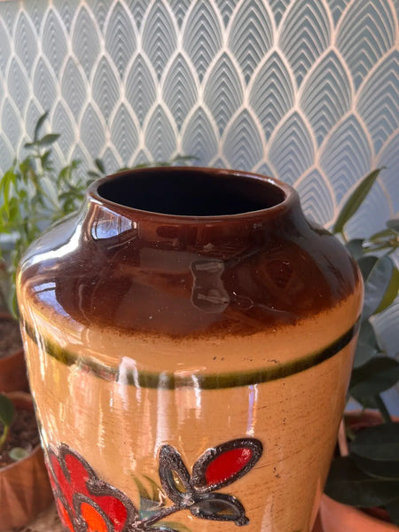 Grand vase vintage en céramique Scheurich Keramik 517-45 - West Germany - Années 70
