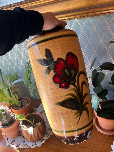 Grand vase vintage en céramique Scheurich Keramik 517-45 - West Germany - Années 70