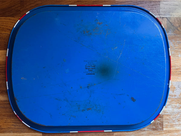 Plateau de service vintage Union Jack en métal - I was Lord Kitchener's Valet - London - Années 70