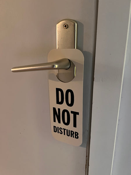 2 panneaux de portes d'hôtel vintages Do not disturb en plastique