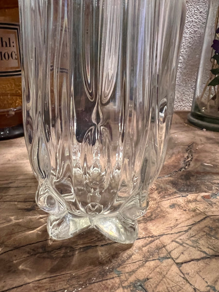 Vase vintage en cristal forme tulipe - Années 70
