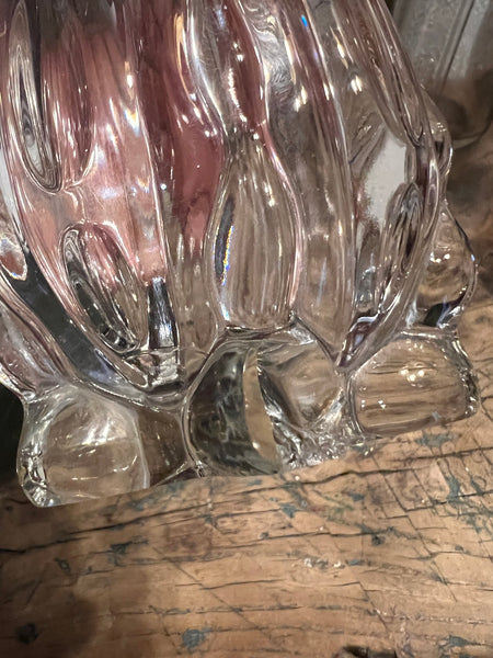 Vase vintage en cristal forme tulipe - Années 70