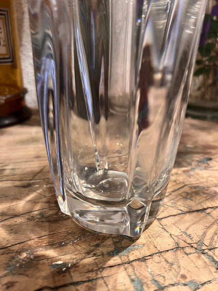Vase vintage en cristal de Lorraine polylobé dans le goût de Daum - Années 60