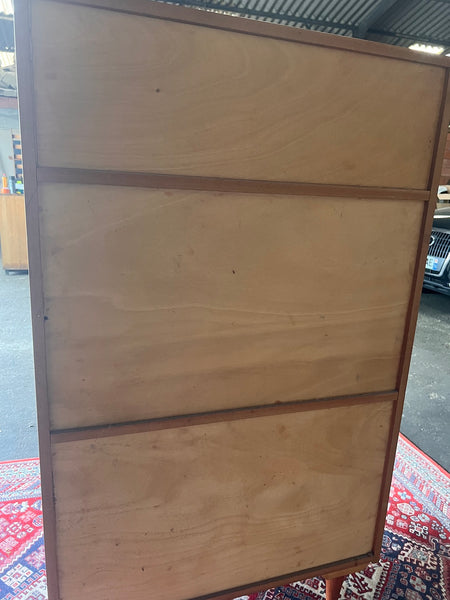 Secrétaire bureau vintage en placage teck au style scandinave