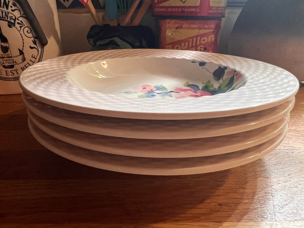 4 assiettes creuses vintages en porcelaine Pagnossin - Treviso Italy - Années 80