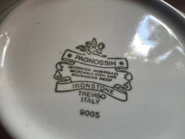 4 assiettes creuses vintages en porcelaine Pagnossin - Treviso Italy - Années 80