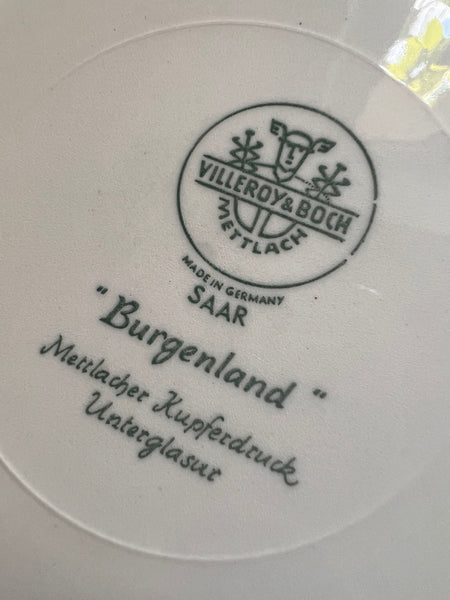 Lot de 10 assiettes creuses en faïence vintages Villeroy & Boch (Allemagne) série Burgenland Terre de Fer - 1970/80