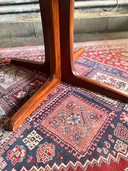 Table scandinave vintage ronde Baumann extensible à pied étoile - Années 70