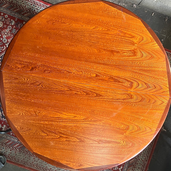 Table scandinave vintage ronde Baumann extensible à pied étoile - Années 70