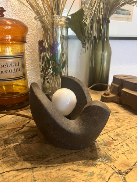 Lampe zoomorphe vintage en forme d'oiseau en céramique
