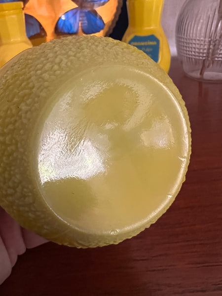 Porte-pailles de bistrot vintage Orangina en opaline jaune - Années 60/70