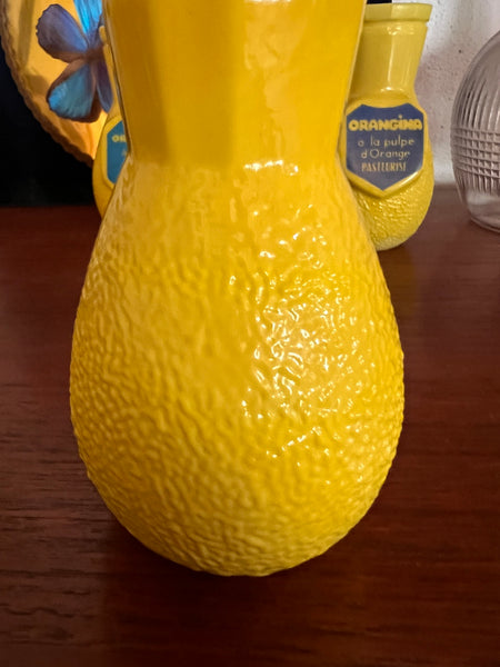 Porte-pailles de bistrot vintage en opaline jaune - Années 60/70
