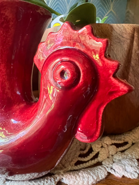 Petit vase Cocotte / Coq zoomorphe vintage La Poterie Périgourdine - Atelier Jean Varoqueaux - Années 60