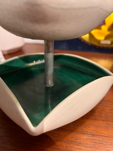Petit serviteur vintage en céramique émaillé vert Manufacture Gado - Vallauris France - Années 50