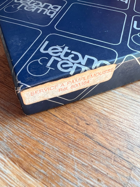 Service à pamplemousse vintage Létang & Remy en inox et bois