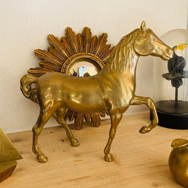 Cheval en laiton vintage hauteur 21cm