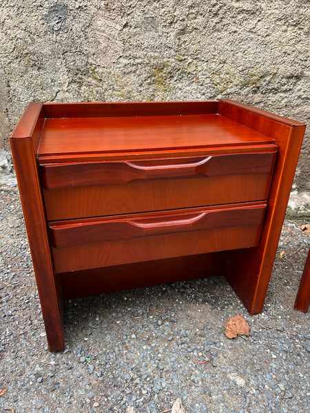 Paire de tables de chevet style scandinaves Meubles Gautier avec éclairage années 70
