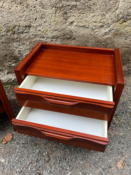Paire de tables de chevet style scandinaves Meubles Gautier avec éclairage années 70