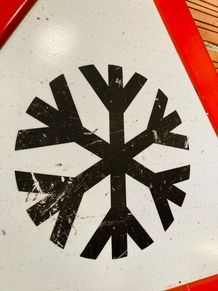 Panneau de signalisation vintage Neige / flocon espagnol - 1994/1995