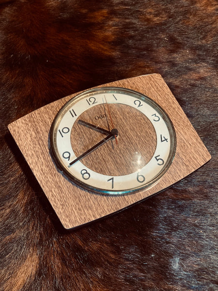 Pendule formica vintage Odo à quartz - Années 70
