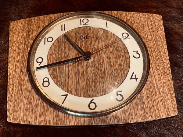 Pendule formica vintage Odo à quartz - Années 70