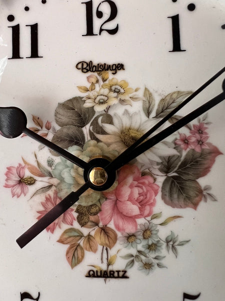 Horloge / pendule assiette Blaisinger quartz en porcelaine véritable