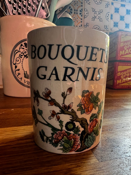 Pot de cuisine vintage en céramique Bouquets Garnis - Crown Devon England