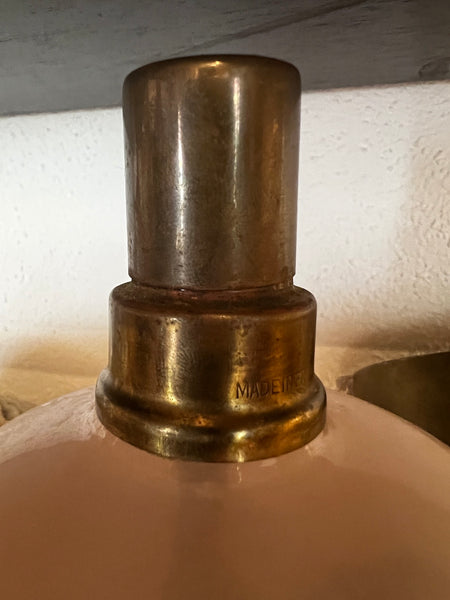 Lampe Berger vintage en verre opaline rose