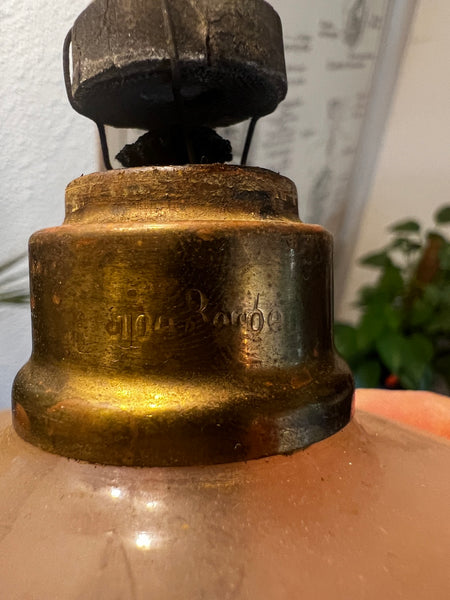 Lampe Berger vintage en verre opaline rose