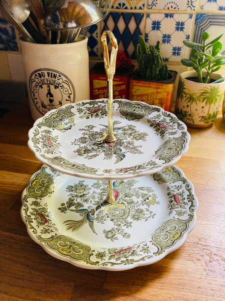 Présentoir / service à gâteaux en porcelaine fine anglaise Ridgway Windsor