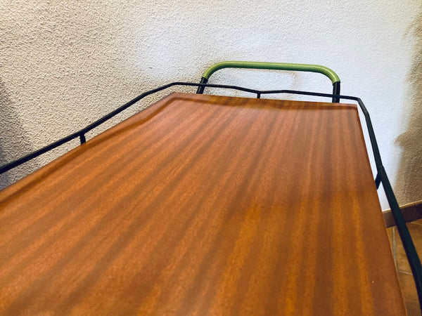 Desserte vintage en formica, fer forgé et scoubidou