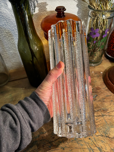 Vase cylindrique vintage en cristal - Italie - Années 60