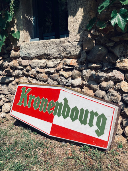Enseigne publicitaire vintage de bistrot Kronenbourg
