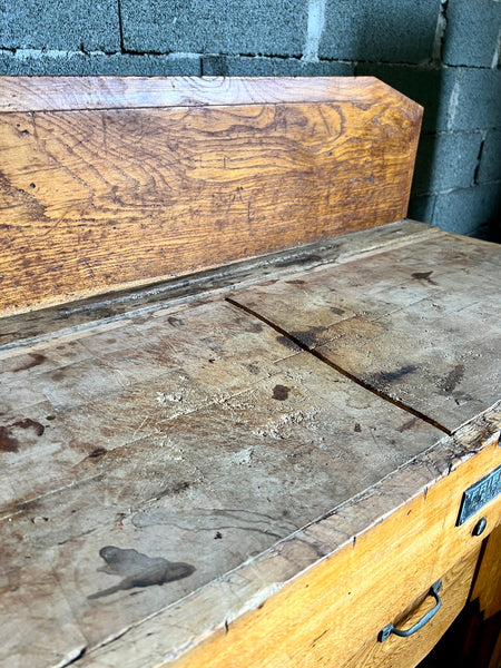 Billot de boucher vintage en bois Friber - A. Barrès Bordeaux
