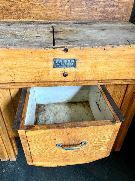 Billot de boucher vintage en bois Friber - A. Barrès Bordeaux