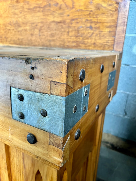 Billot de boucher vintage en bois Friber - A. Barrès Bordeaux