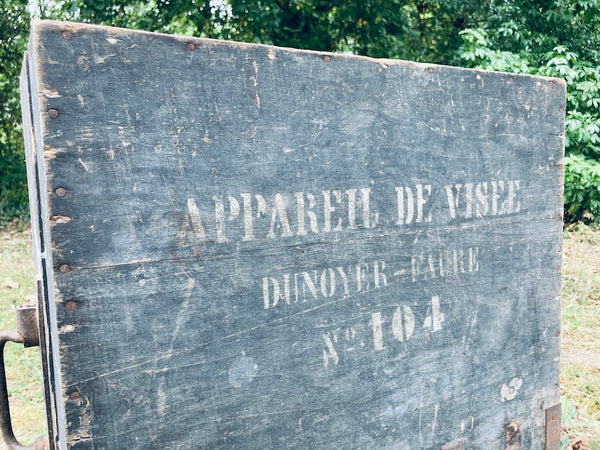 Grande malle / valise de transport vintage appareil de visée Dunoyer-Faure n°104