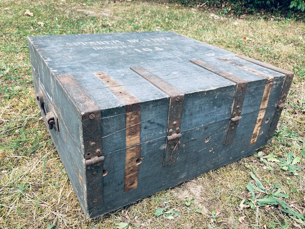 Grande malle / valise de transport vintage appareil de visée Dunoyer-Faure n°104