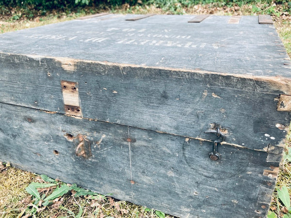 Grande malle / valise de transport vintage appareil de visée Dunoyer-Faure n°104
