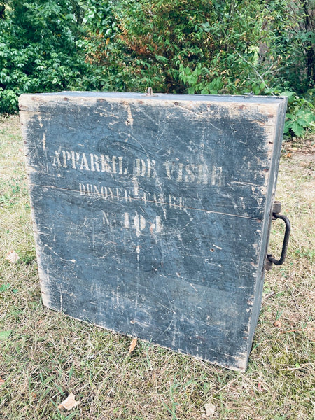 Grande malle / valise de transport vintage appareil de visée Dunoyer-Faure n°104