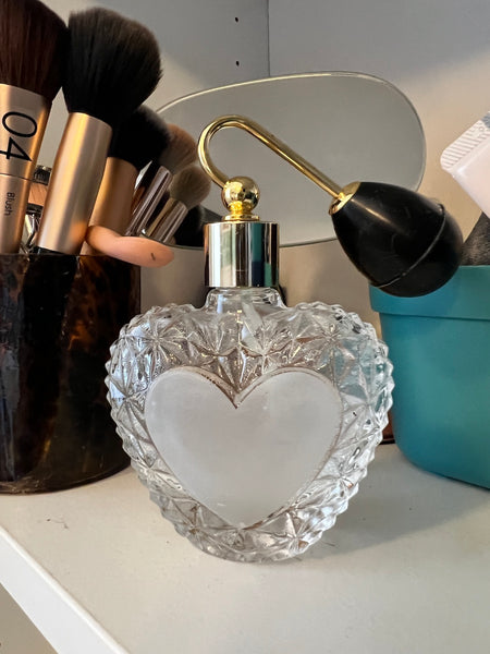 Vaporisateur de parfum vintage à poire en forme de coeur en cristal 24% de plomb