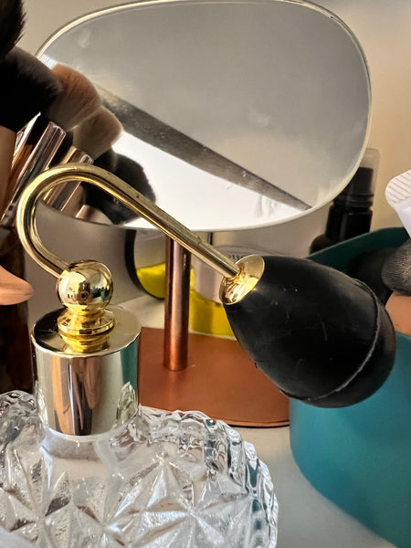 Vaporisateur de parfum vintage à poire en forme de coeur en cristal 24% de plomb