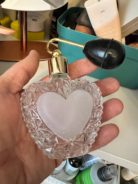 Vaporisateur de parfum vintage à poire en forme de coeur en cristal 24% de plomb
