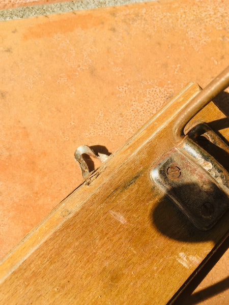 Porte-manteau vintage à 3 patères en bois et métal