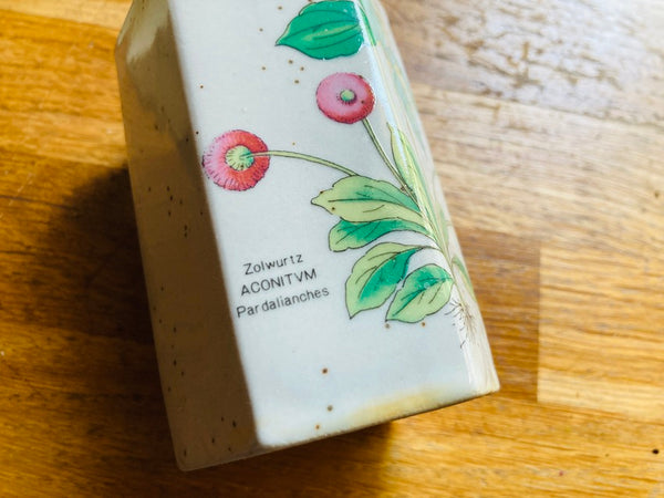 Service à thé / tisane vintage en céramique avec théière, réchaud à bougie et 6 tasses