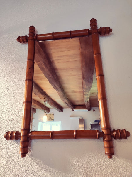 Miroir bambou en bois années 30 - Le Sélectionneur - Brocante en ligne