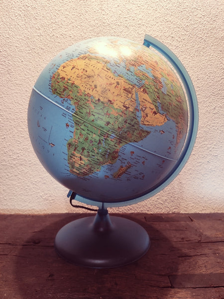 Grand globe terrestre / Mappemonde Tecnodidattica lumineuse - Italie - Le Sélectionneur - Brocante en ligne